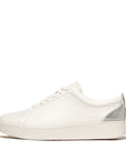 FitFlop FitFlop RALLY Crystal-Backtab Leather Sneakers Sneaker White/Silver 3