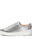 FitFlop Rally Leather Trainers Anatomicush Silver 3