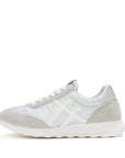 FitFlop FitFlop RETRO-Q FF Metallic-Fabric/Suede Trainers SNEAKER UK3 White/Silver