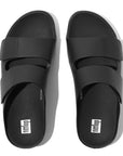 FitFlop FitFlop SHUV Adjustable Two-Bar Leather Slides Microwobbleboard