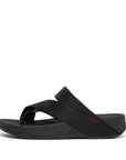 FitFlop Sling Mens Weave Toe-Post Sandals Microwobbleboard All Black 9