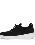 FitFlop SUPER-Q Knit Slip-On Laced Trainers Sneaker Black UK 3