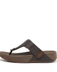 FitFlop FitFlop Men's Trakk II Leather Flip-Flops Microwobbleboard Chocolate Brown 6