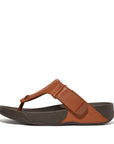 FitFlop FitFlop Trakk II Mens Leather Flip-Flops Microwobbleboard Dark Tan 11