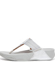 FitFlop Walkstar Webbing Toe-Post Sandals Microwobbleboard Silver 3