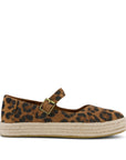TOMS Carolina Mary Jane Espadrille Slip On Brown Leopard UK 3