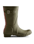 Hunter Women's Tri-Colour Logo Backstrap Short Wellington Boots Boot Lichen Green 3