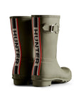 Hunter Women's Tri-Colour Logo Backstrap Short Wellington Boots Boot