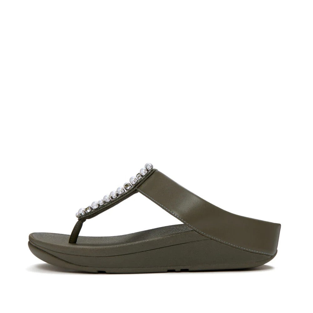 FitFlop FINO Pearls-And-Crystal Toe-Post Sandals