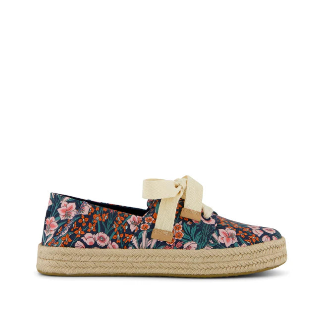 TOMS Carolina Lace Up Espadrille Shoes Dark Teal Mountain Primrose 3