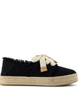TOMS Carolina Lace Up Espadrille Shoes Black UK 3