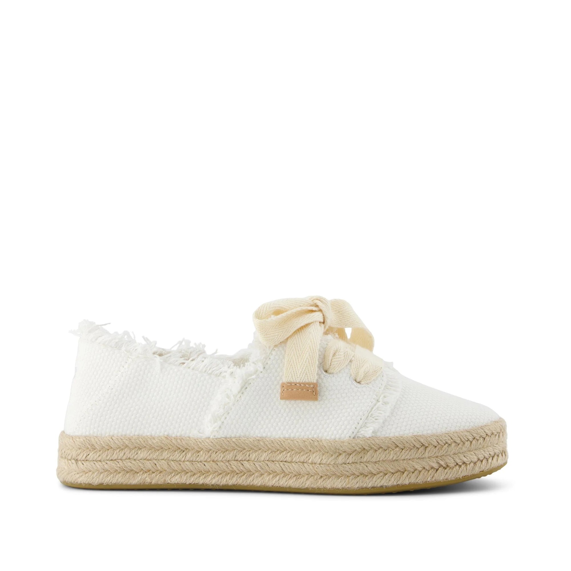 TOMS Carolina Lace Up Espadrille Shoes White UK 3
