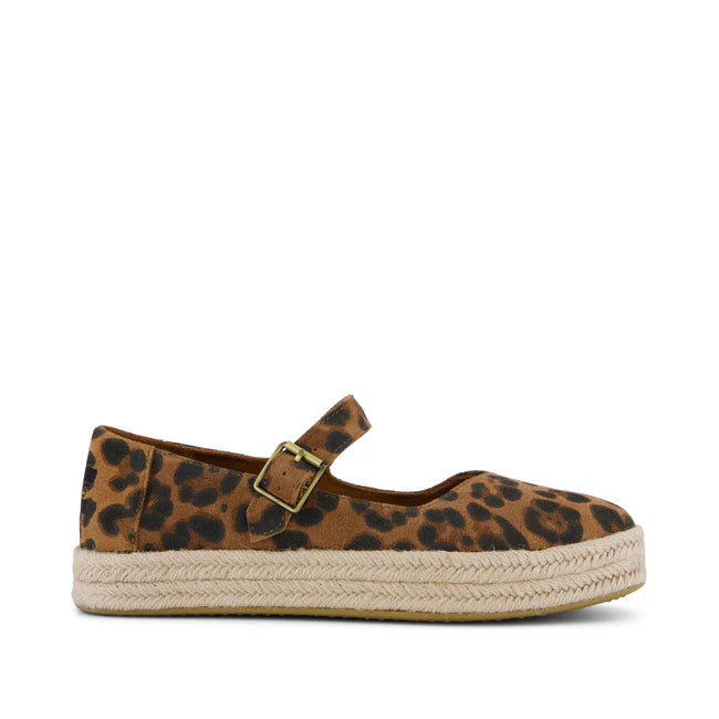 TOMS Carolina Mary Jane Espadrille Shoes Brown Leopard 3