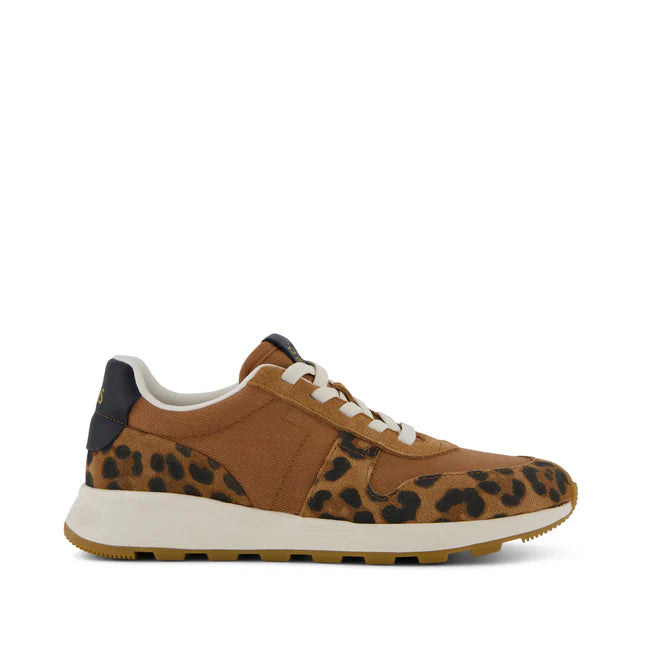 TOMS TRVL LITE Retro Runner Sneaker Sneaker Water Repellant Brown Sugar Leopard Print Suede 3