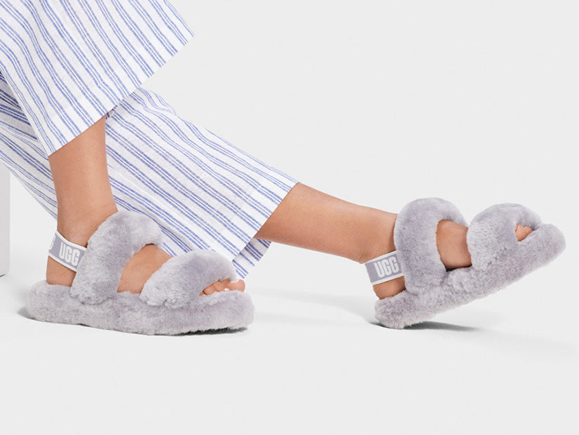 Ugg fluff discount yeah slippers grey