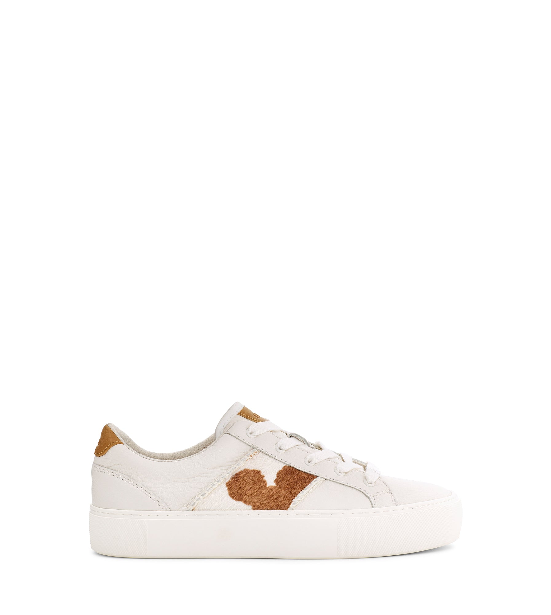 UGG UGG Dinale Cow Print Leather Sneaker White 3 