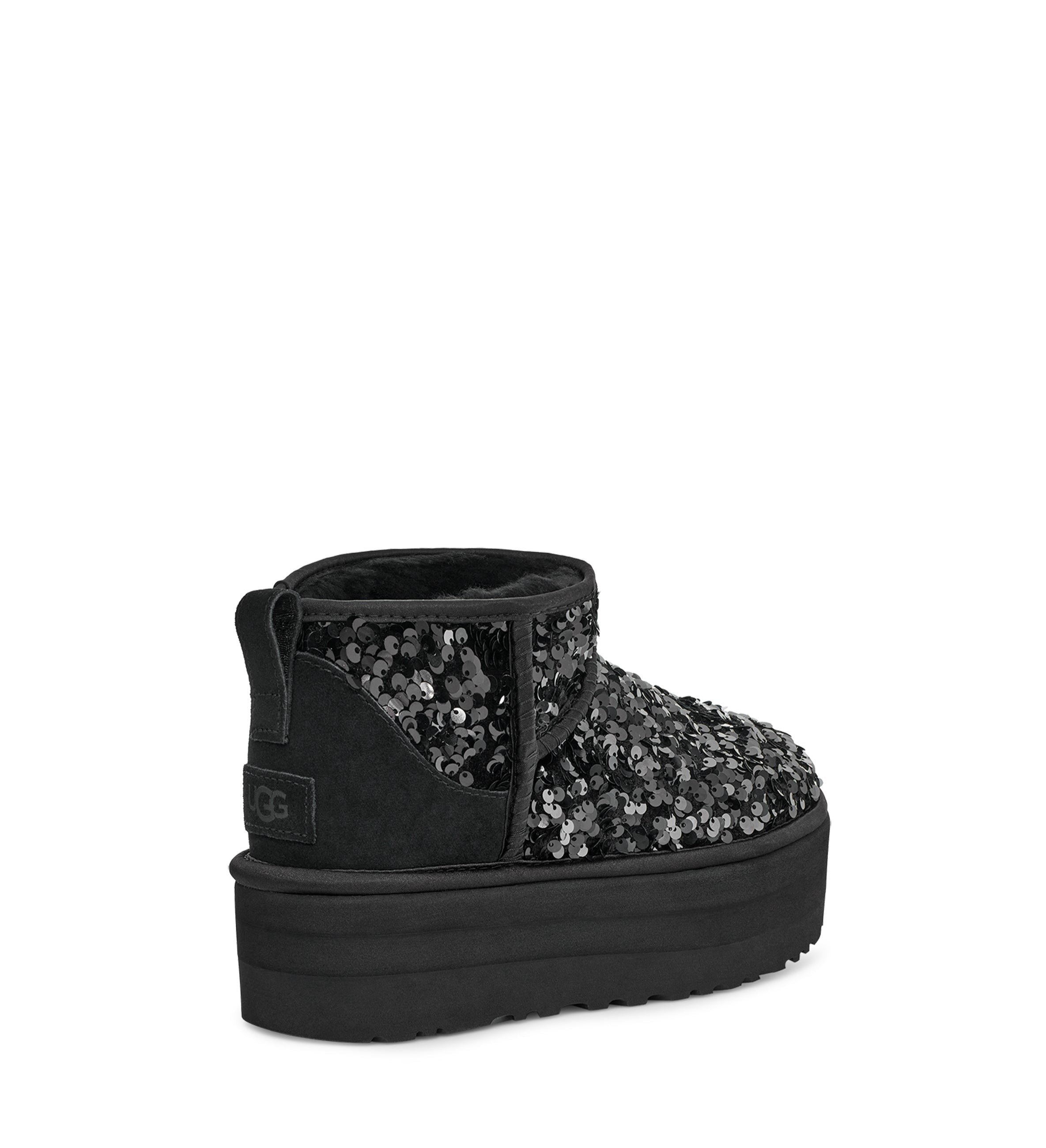 UGG CLASSIC MINI CHUNKY SEQUIN - Winter boots - black 