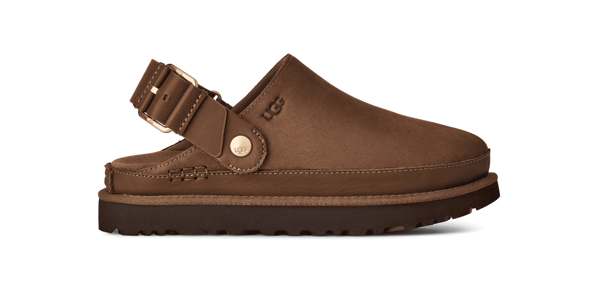 UGG UGG Women's Goldenstar Villa Clog Slip on Dark Chestnut UK 3