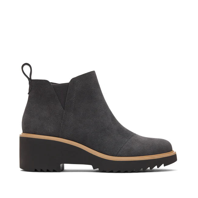 TOMS Maude Wedge Boot Boot Forged Iron Suede 4