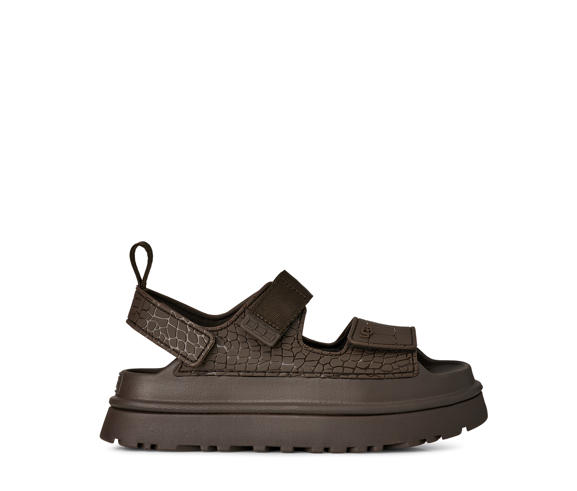 UGG Women's GoldenGlow Embossed Sandal Dense Smoke UK3