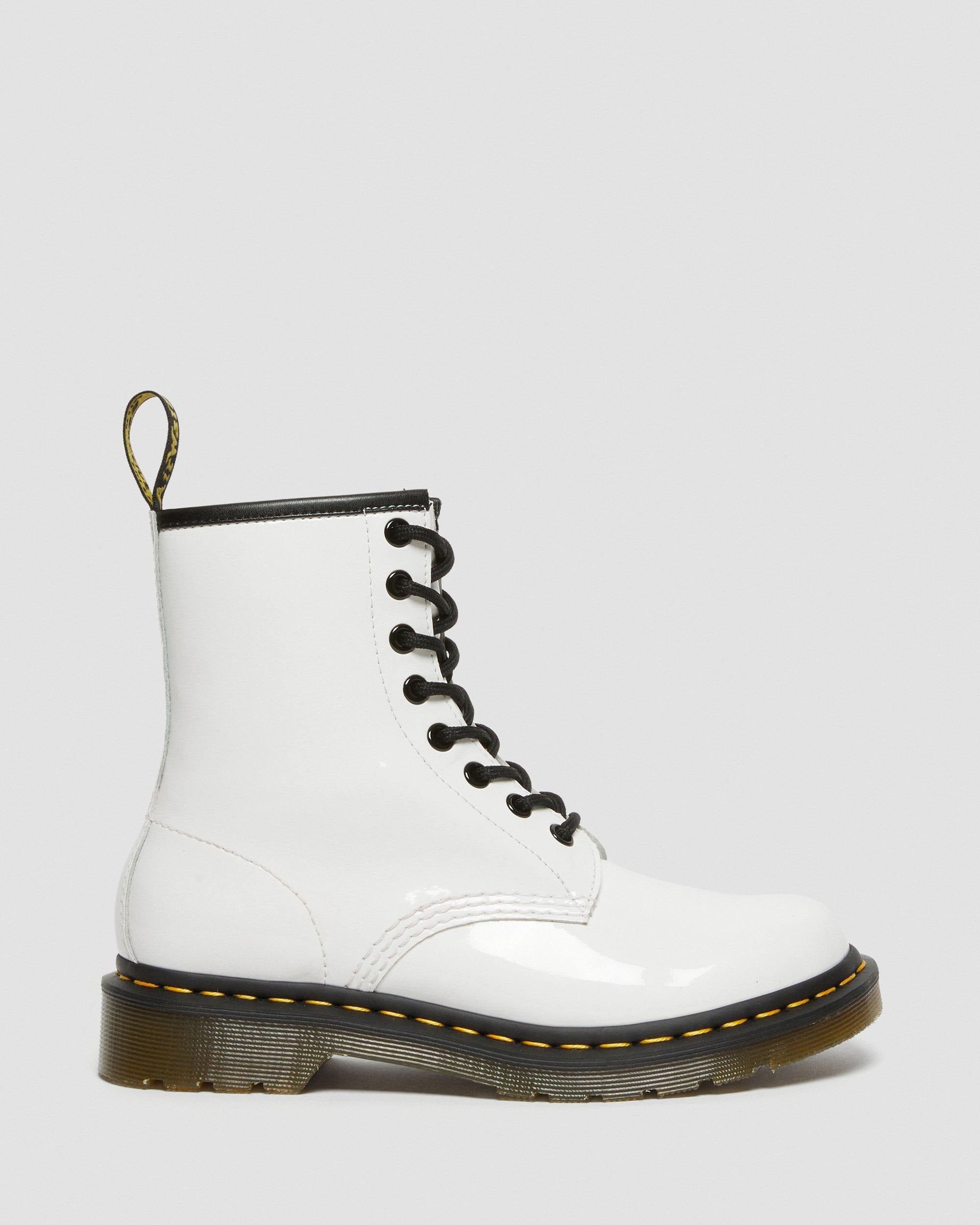 Dr Martens Dr Martens 1460 Patent Leather Lace Up Boots Boot White UK 3
