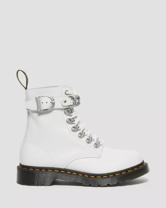 Dr Martens Dr Martens 1460 Pascal Chain Leather Lace Up Boots Boot White UK 3