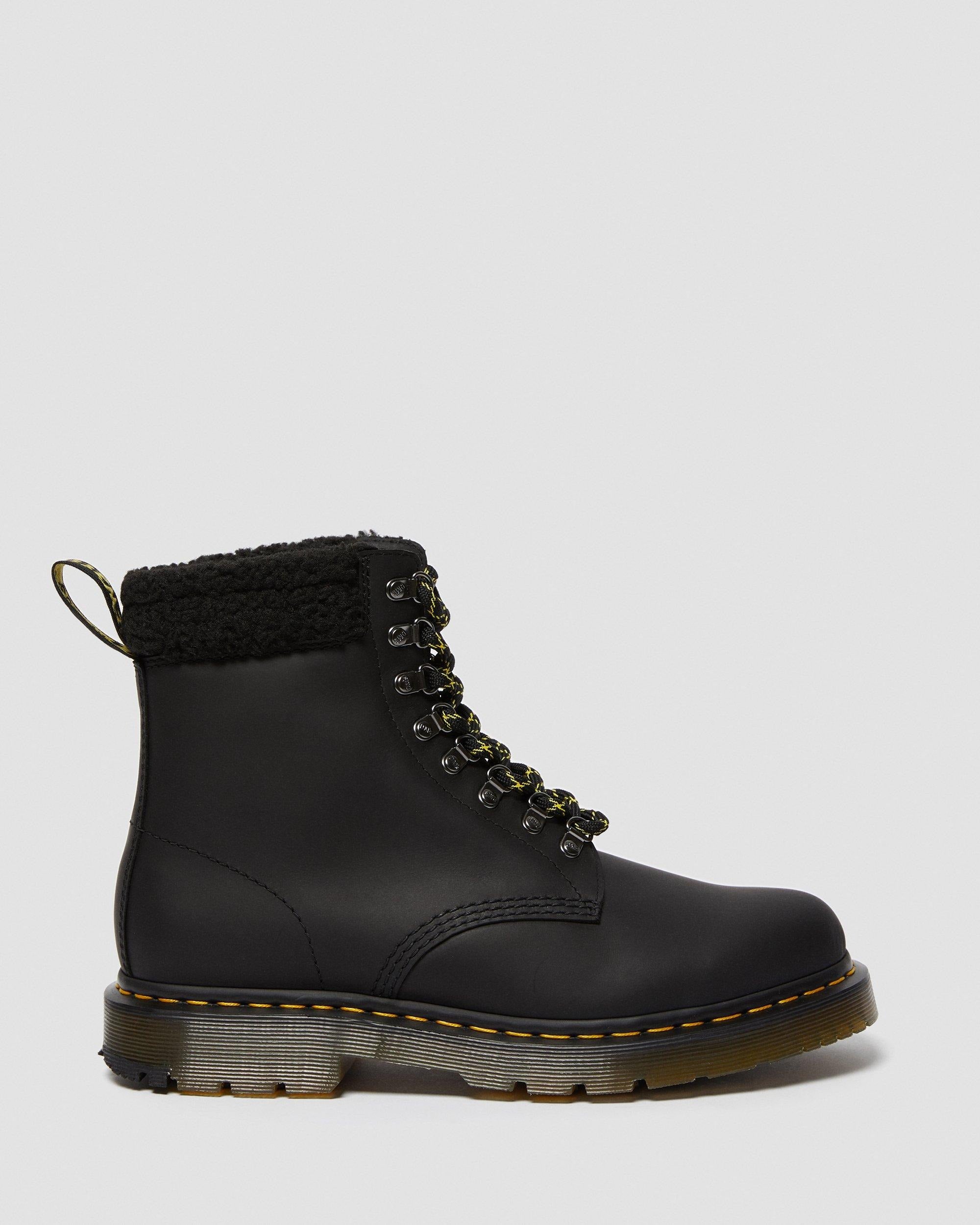 Dr Martens Dr Martens 1460 Wintergrip Fleece Leather Boots Boot Black UK 3