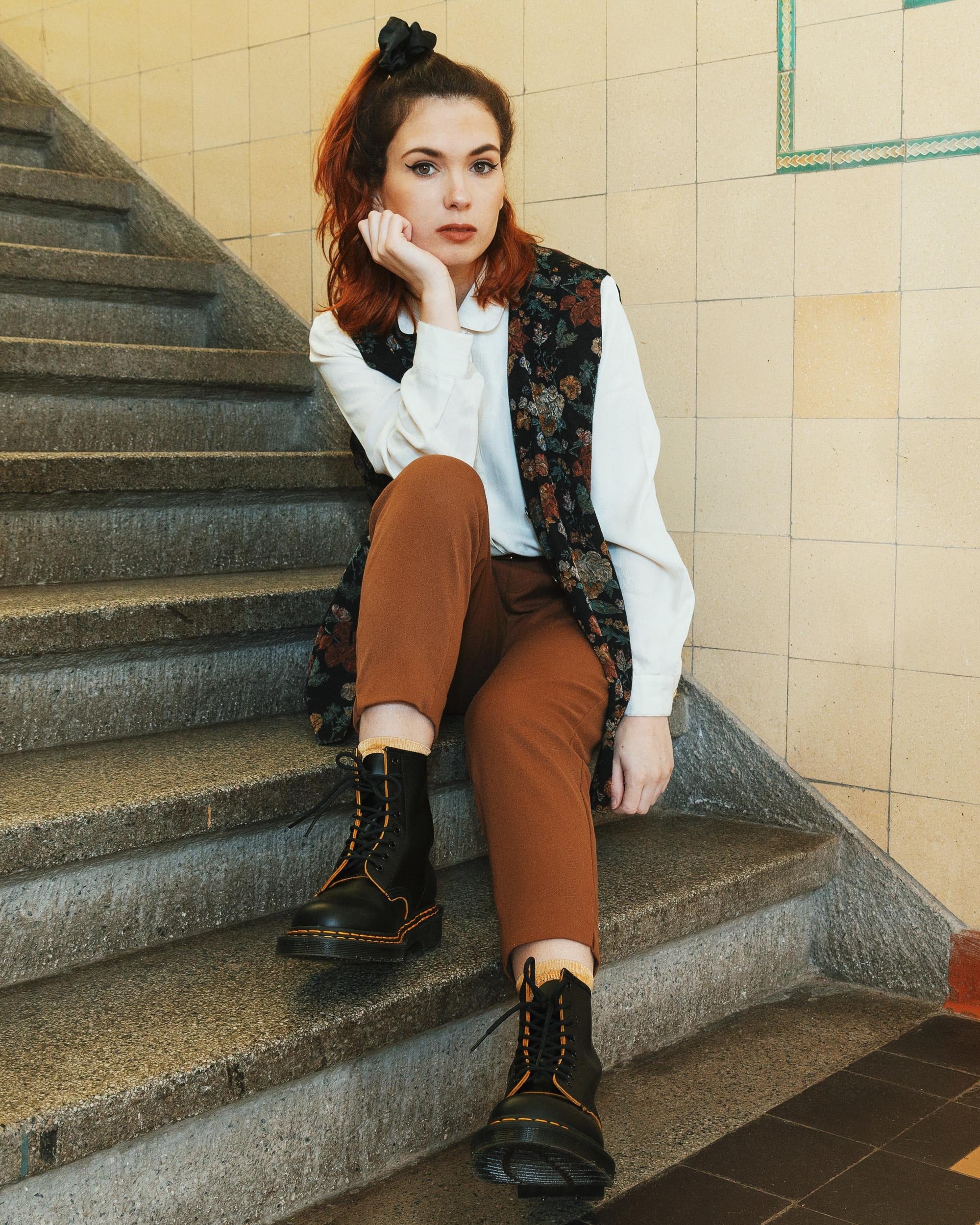 Dr Martens Dr Martens 1460 Double Stitch Leather Lace Up Boots Boot