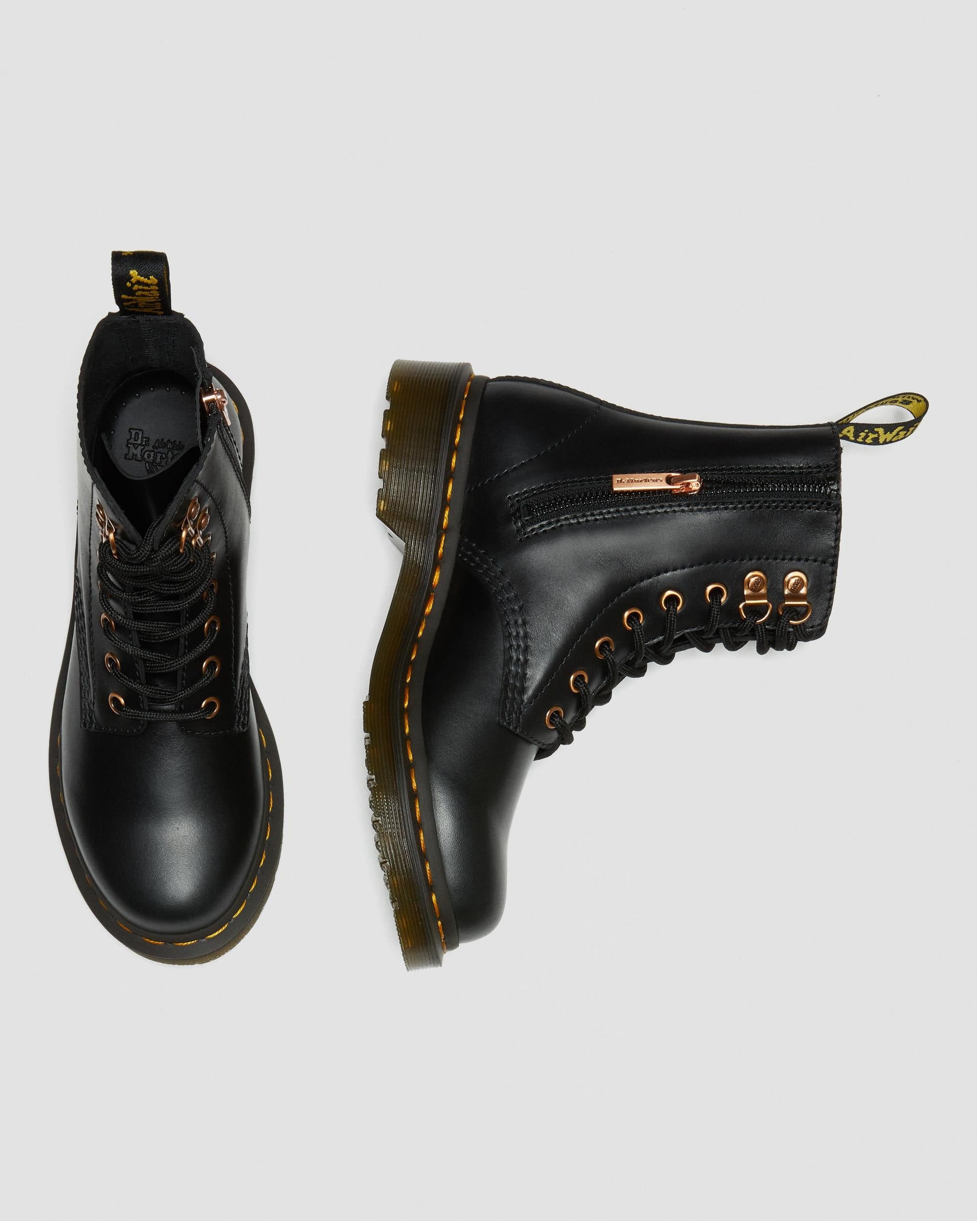 Dr Martens Dr Martens 1460 Pascal Rose Gold Hardware Leather Lace Up Boots Boot
