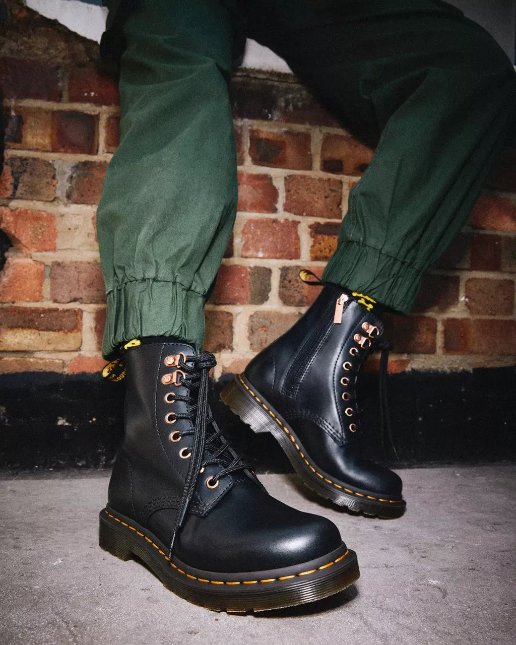 Dr Martens Dr Martens 1460 Pascal Rose Gold Hardware Leather Lace Up Boots Boot