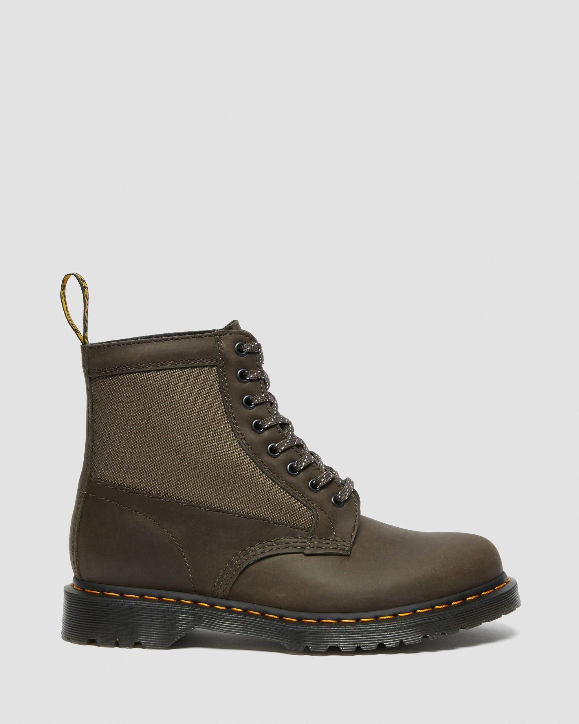 Dr Martens Dr Martens 1460 Panel Leather Lace Up Boots Boot Khaki/Grey UK 3
