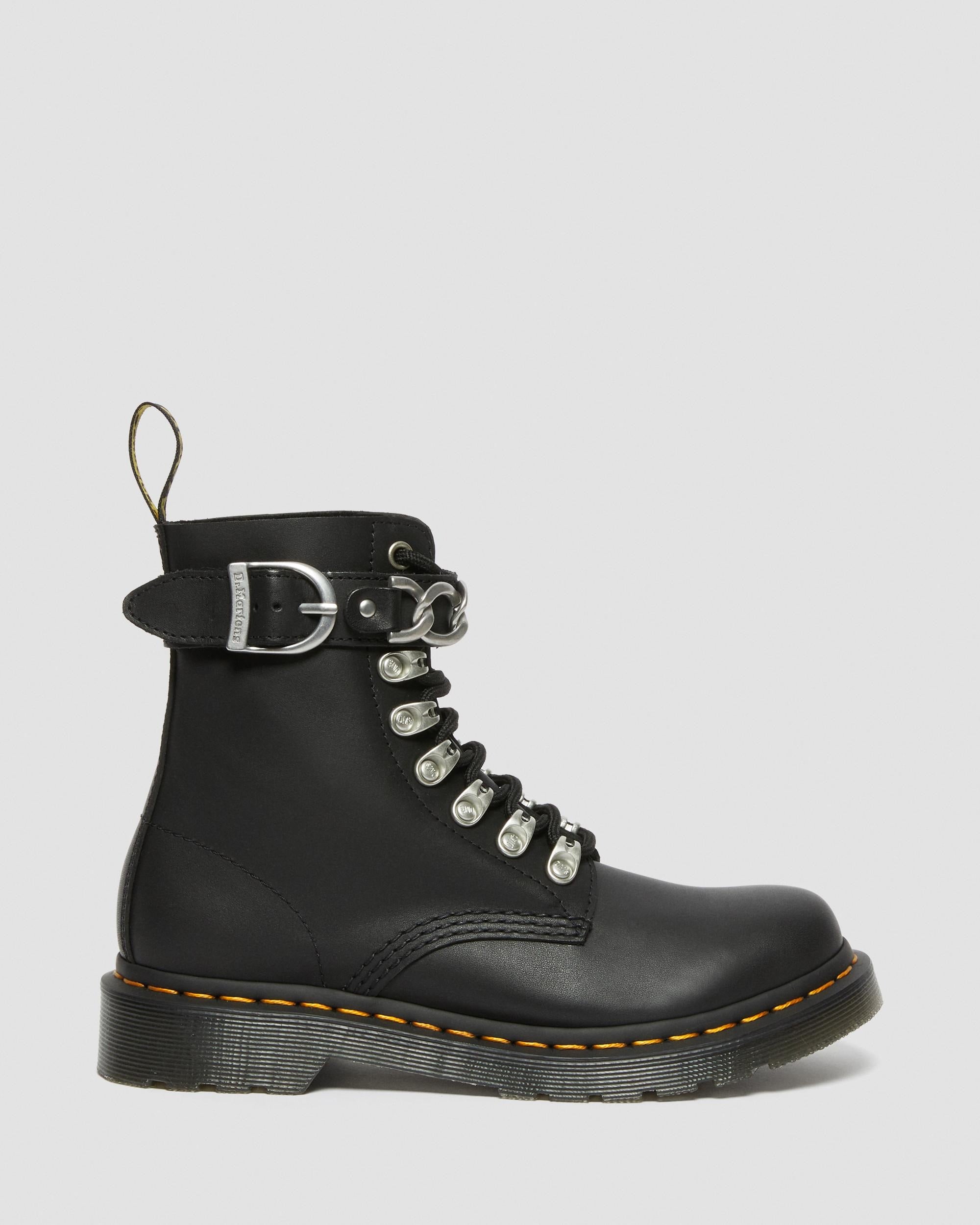 Dr Martens Dr Martens 1460 Pascal Chain Leather Lace Up Boots Boot Black UK 3