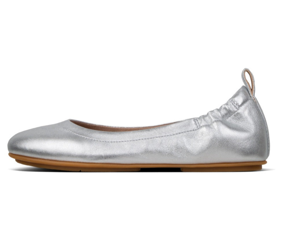 Soft Leather Ballet Pumps ALLEGRO Dynamicush Silver 3