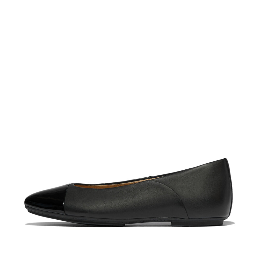 FitFlop FitFlop Danser Cap-toe Leather Ballet Flats All Black Shoes All Black 4