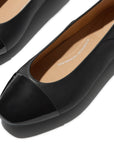 FitFlop FitFlop Danser Cap-toe Leather Ballet Flats All Black Shoes