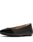 FitFlop FitFlop Danser Cap-toe Leather Ballet Flats All Black Shoes