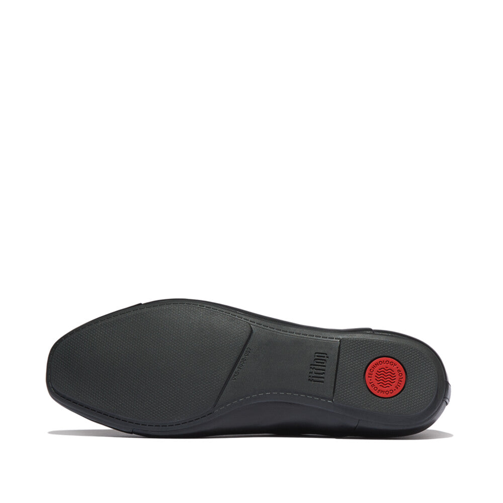FitFlop FitFlop Danser Cap-toe Leather Ballet Flats All Black Shoes