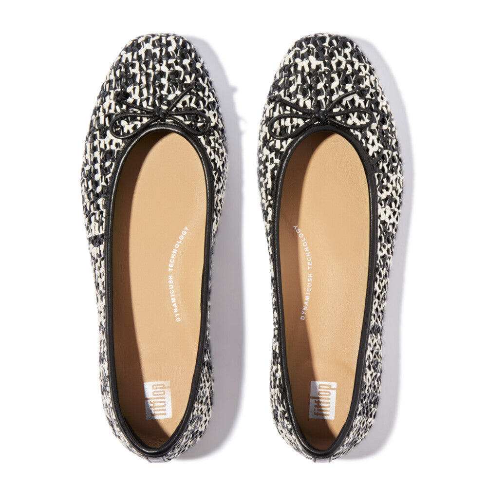Bow Woven Ballet Flats DELICATO Dynamicush