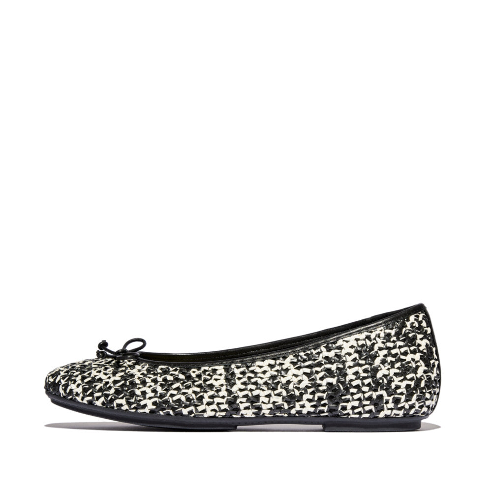Bow Woven Ballet Flats DELICATO Dynamicush Black/Ivory 4