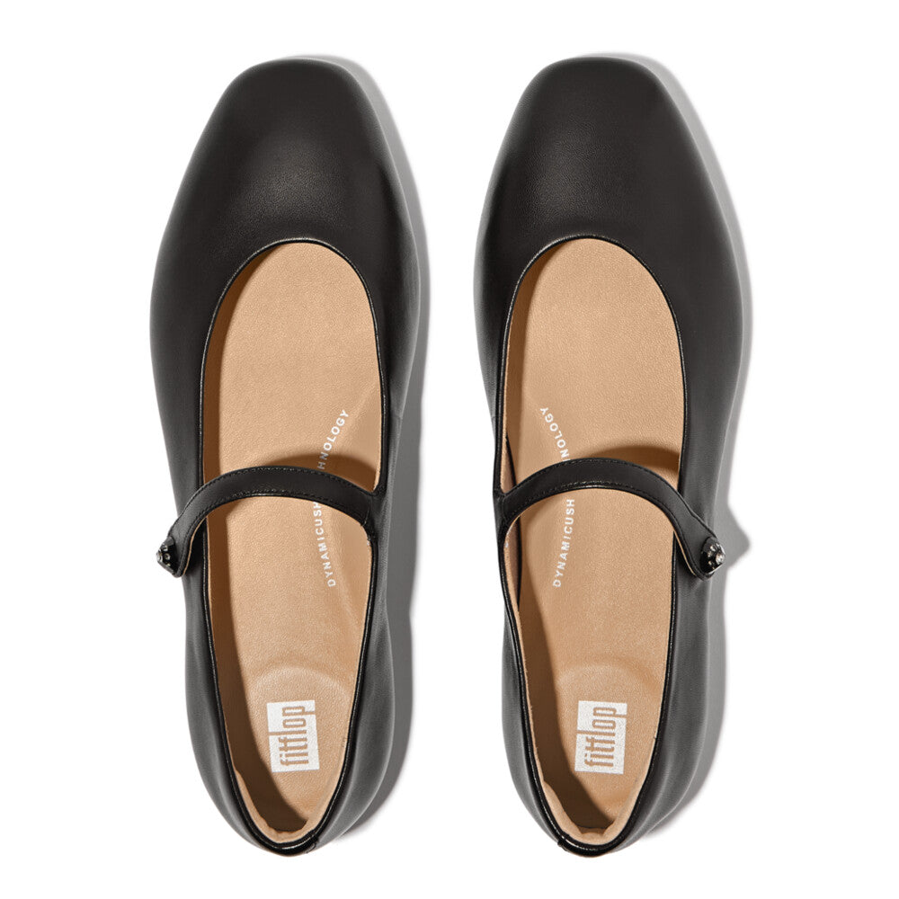 Crystal-Cluster Soft M/Leather Mary Janes DELICATO Dynamicush