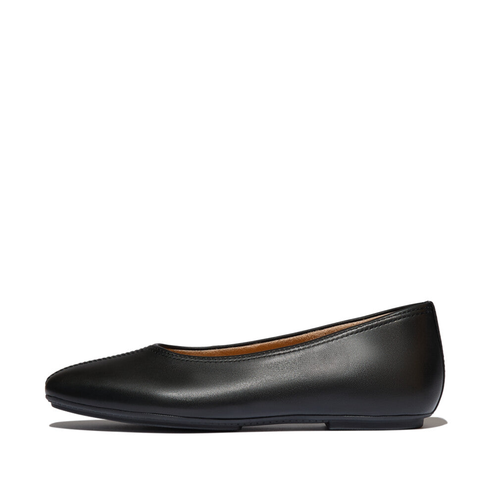 FitFlop FitFlop Delicato High-Cut Soft-Leather Ballet Flats Black UK 3