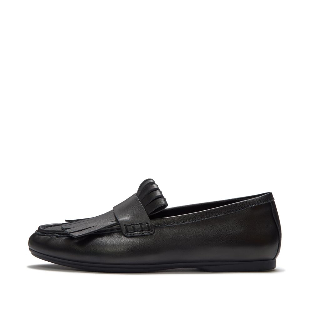 DELICATO Leather Fringe Loafers