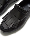DELICATO Leather Fringe Loafers