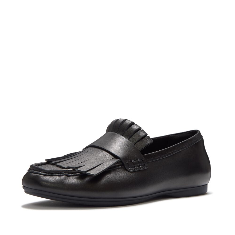 DELICATO Leather Fringe Loafers