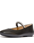 FitFlop FitFlop DELICATO Pearls-And-Crystal Soft-Leather Mary Janes Shoes