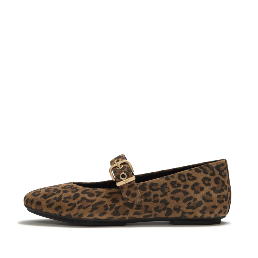 DELICATO  Suede Leopard Mary Janes