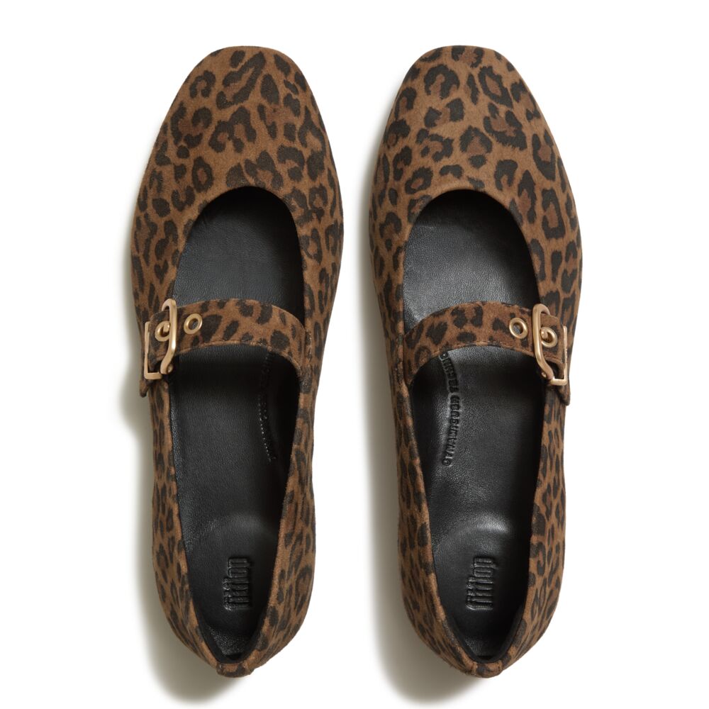 DELICATO  Suede Leopard Mary Janes
