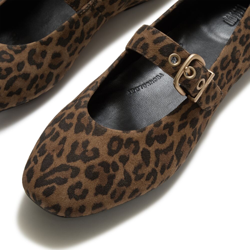 DELICATO  Suede Leopard Mary Janes