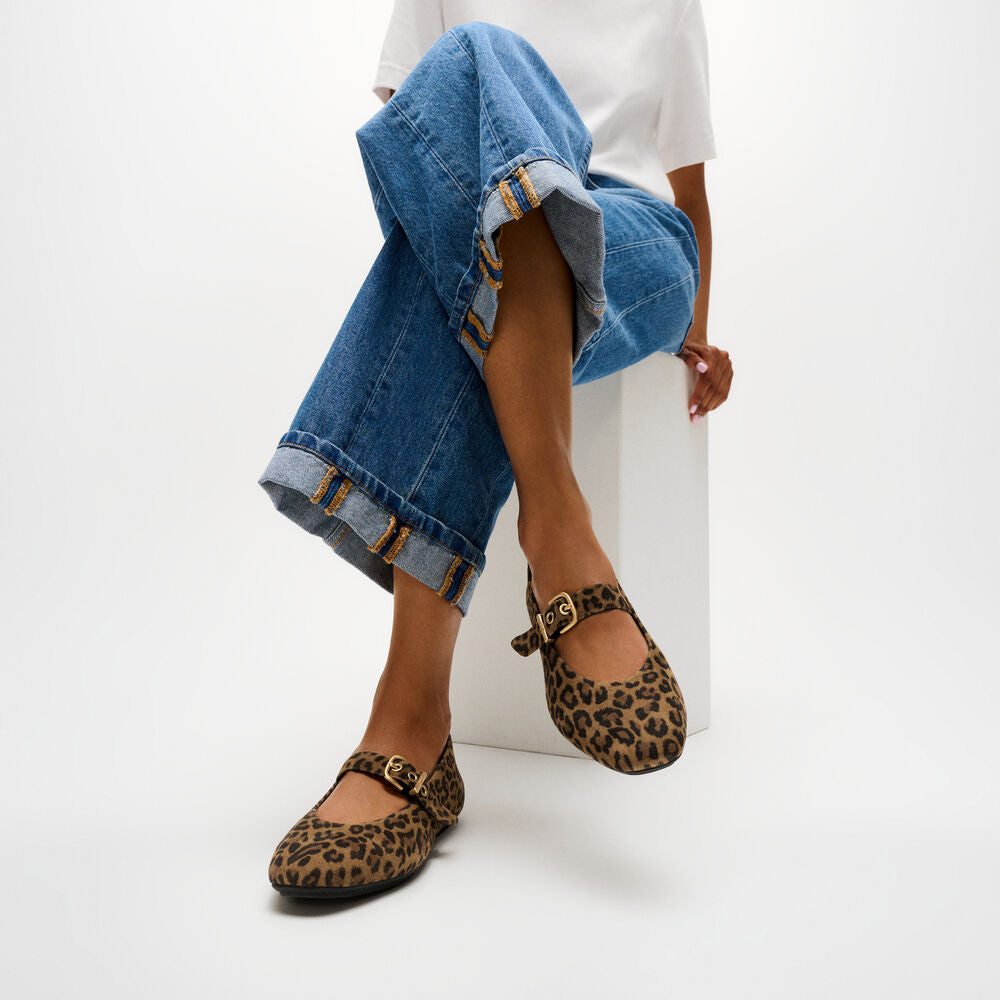 DELICATO  Suede Leopard Mary Janes