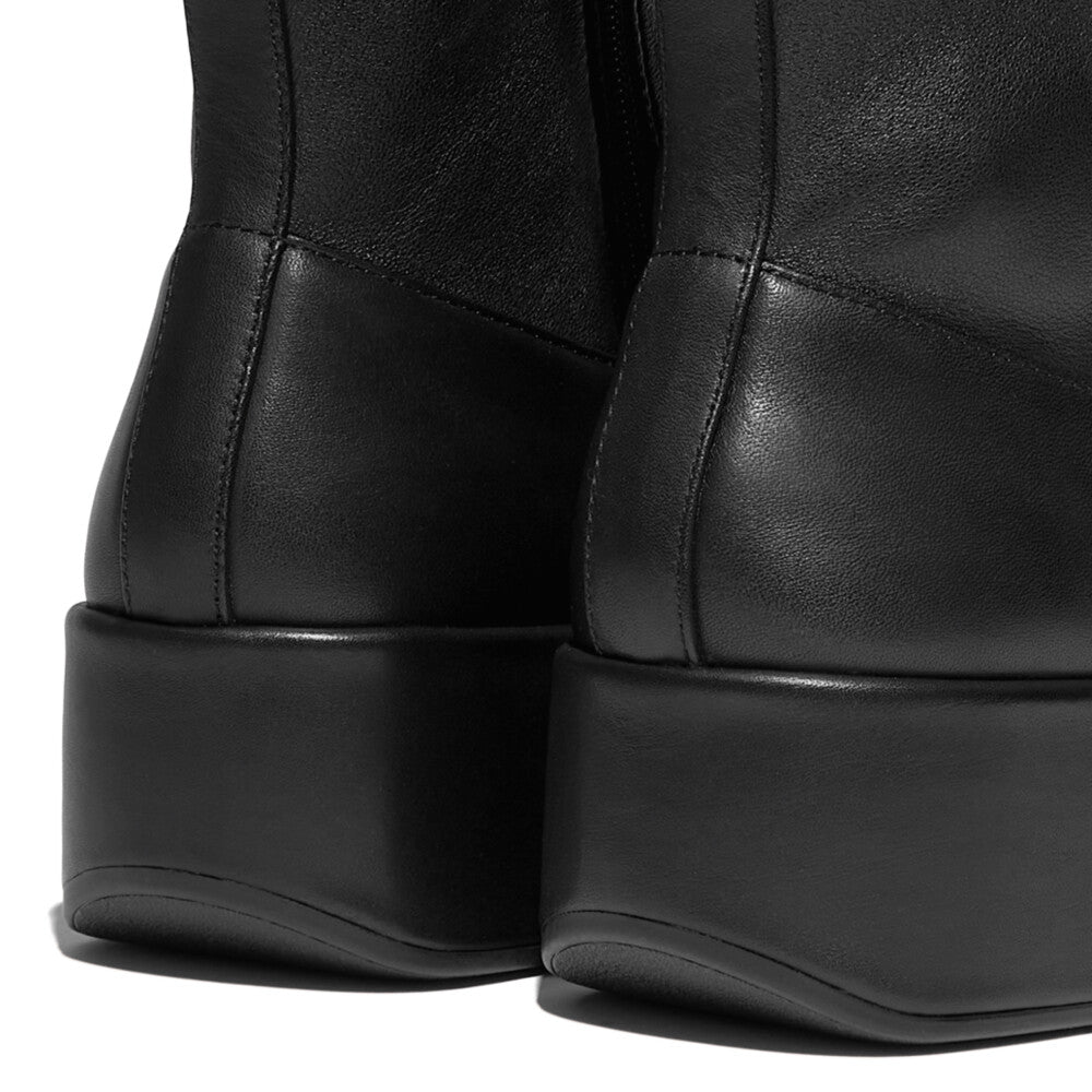 Stretch Leather Demi-Wedge Mid-Calf Boots F-LUMA Microwobbleboard